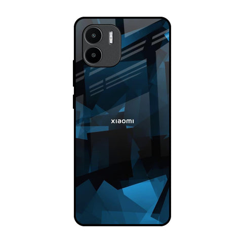 Polygonal Blue Box Redmi A1 Glass Back Cover Online