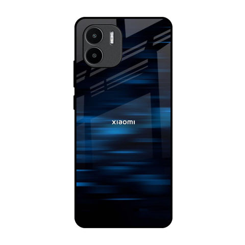 Blue Rough Abstract Redmi A1 Glass Back Cover Online