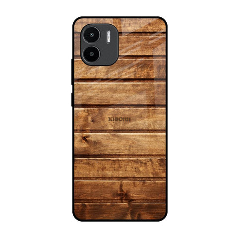 Wooden Planks Redmi A1 Glass Back Cover Online