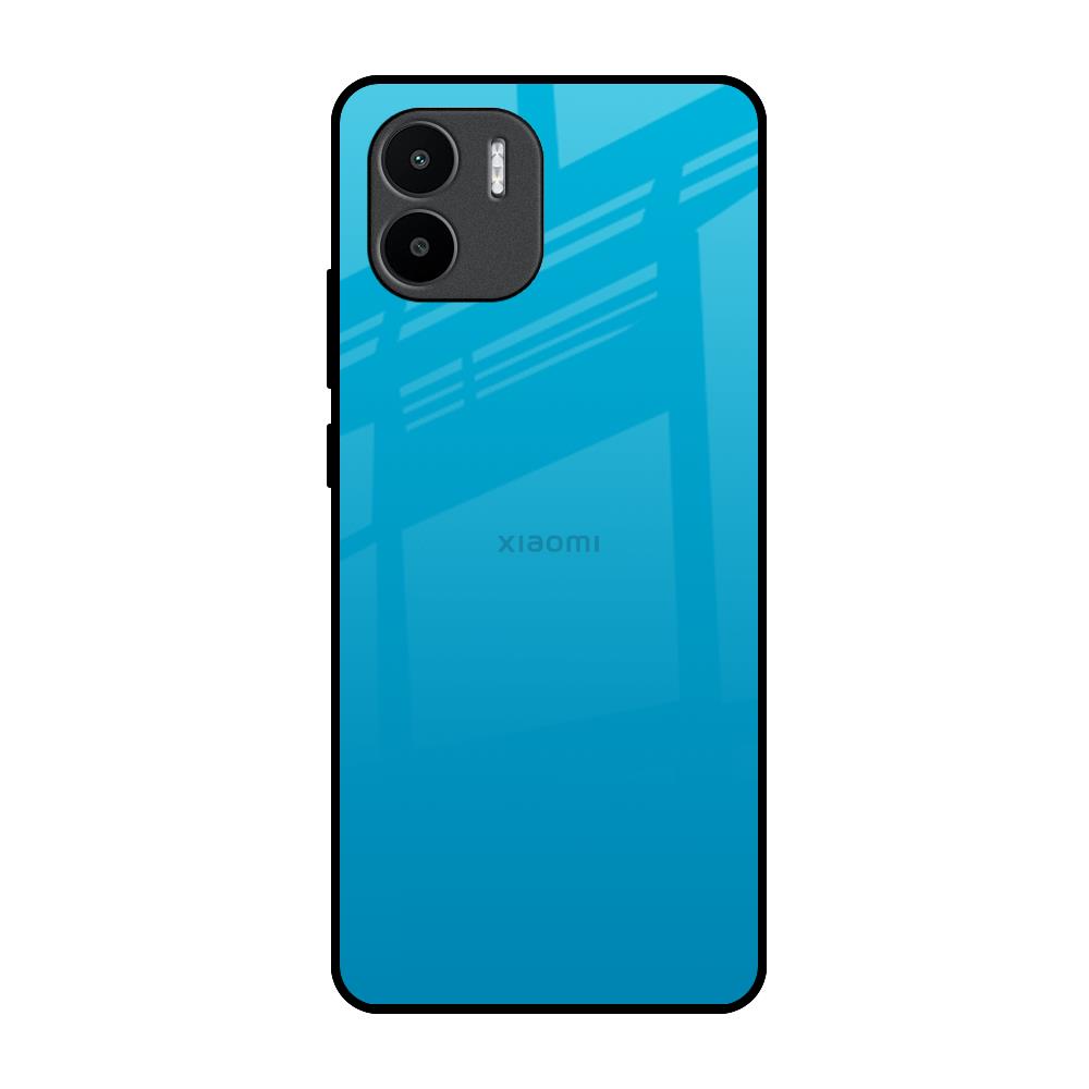 Blue Aqua Redmi A1 Glass Back Cover Online