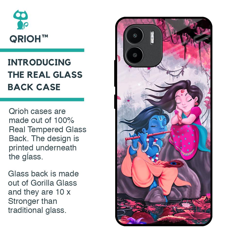 Radha Krishna Art Glass Case for Redmi A1