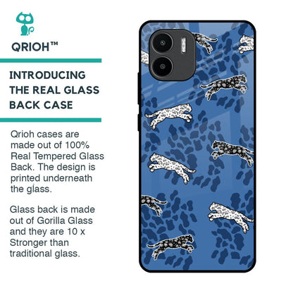 Blue Cheetah Glass Case for Redmi A1