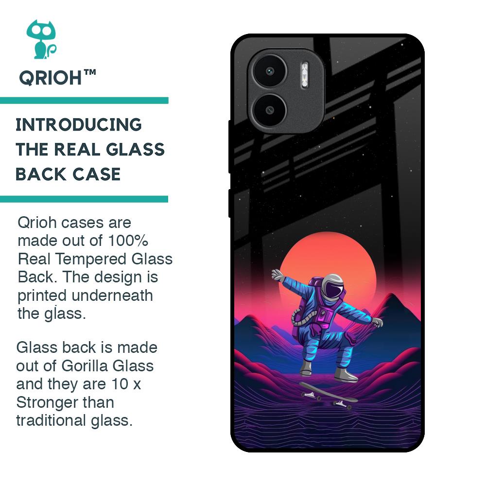 Retro Astronaut Glass Case for Redmi A1
