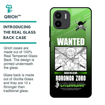 Zoro Wanted Glass Case for Redmi A1