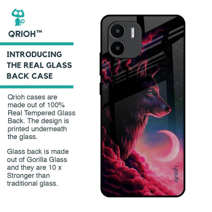 Moon Wolf Glass Case for Redmi A1
