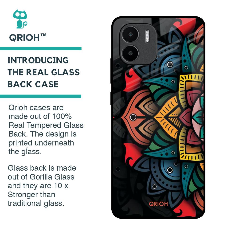 Retro Gorgeous Flower Glass Case for Redmi A1
