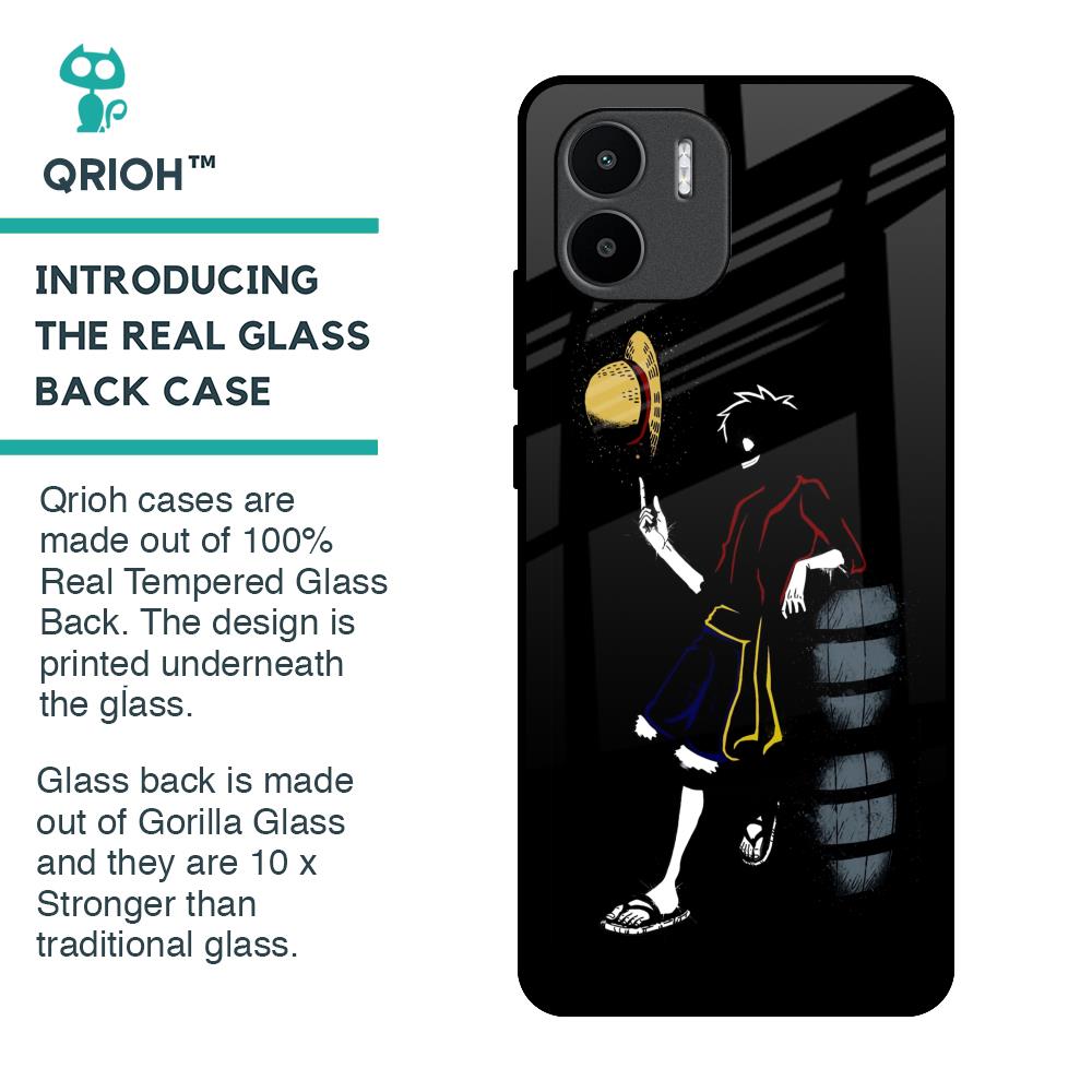 Luffy Line Art Glass Case for Redmi A1