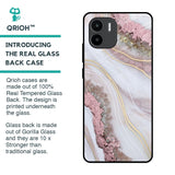 Pink & Gold Gllitter Marble Glass Case for Redmi A1