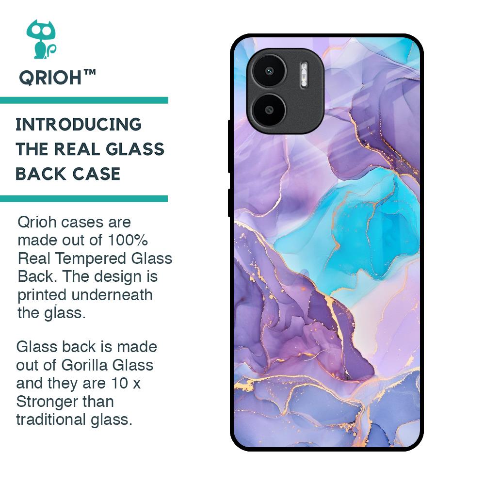 Alcohol ink Marble Glass Case for Redmi A1