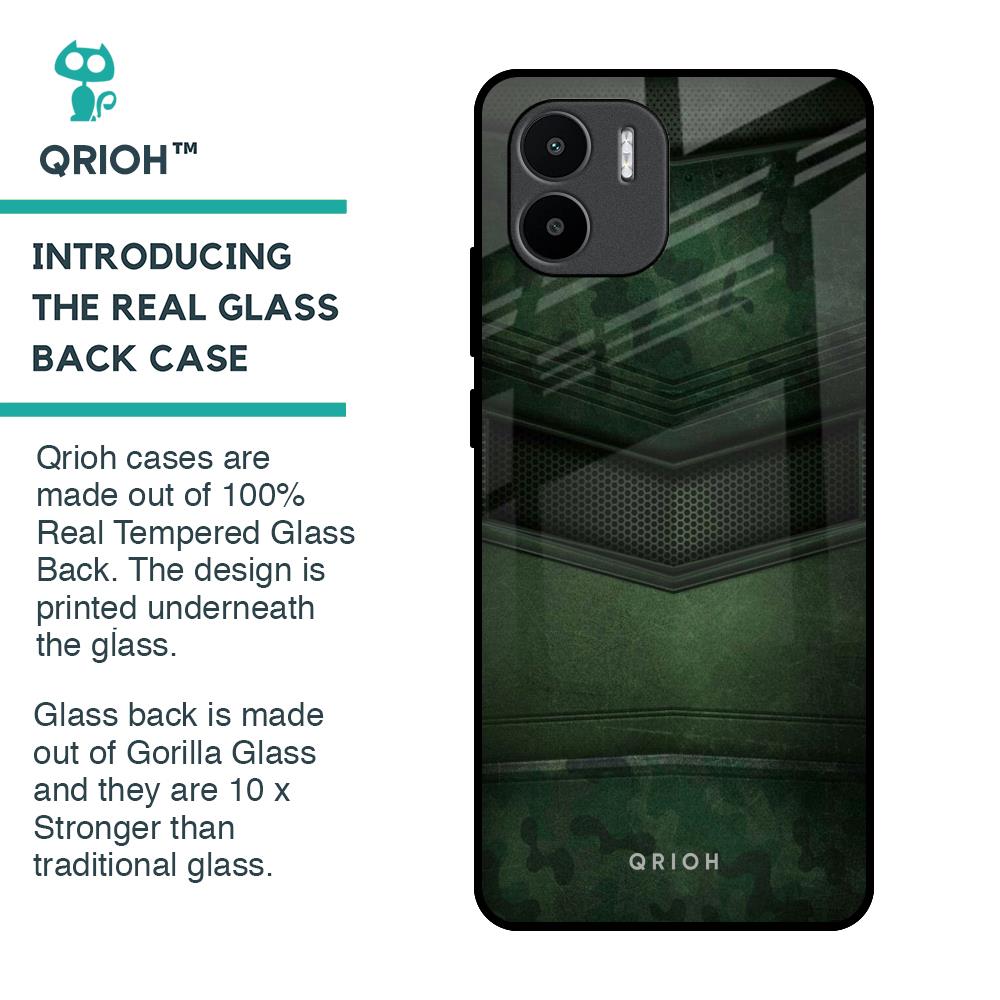 Green Leather Glass Case for Redmi A1
