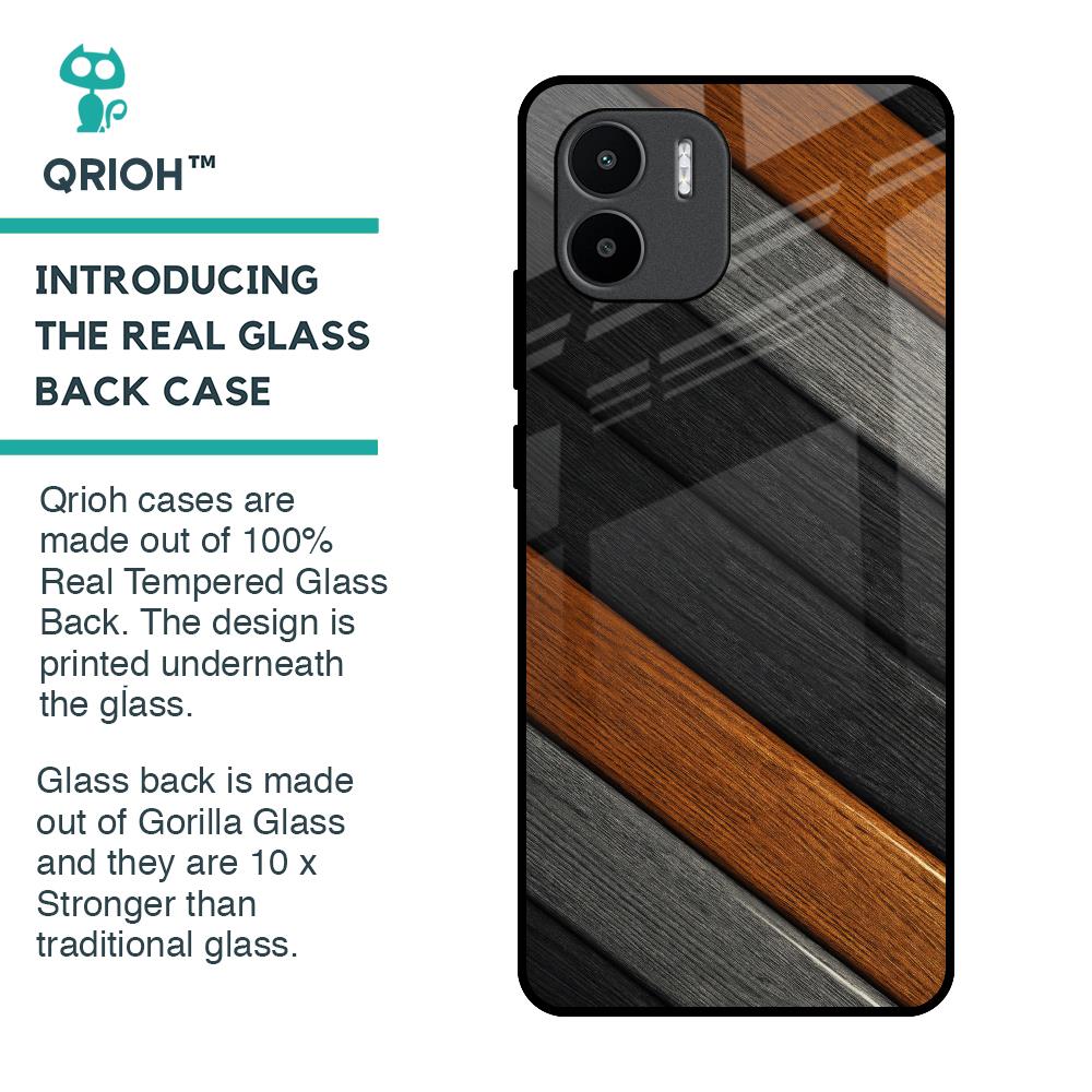 Tri Color Wood Glass Case for Redmi A1