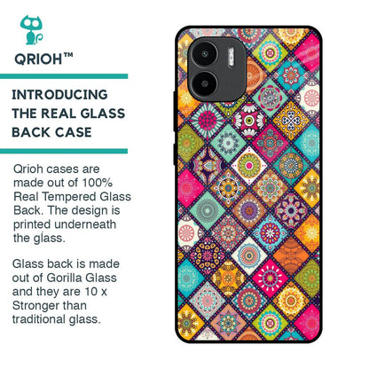 Multicolor Mandala Glass Case for Redmi A1