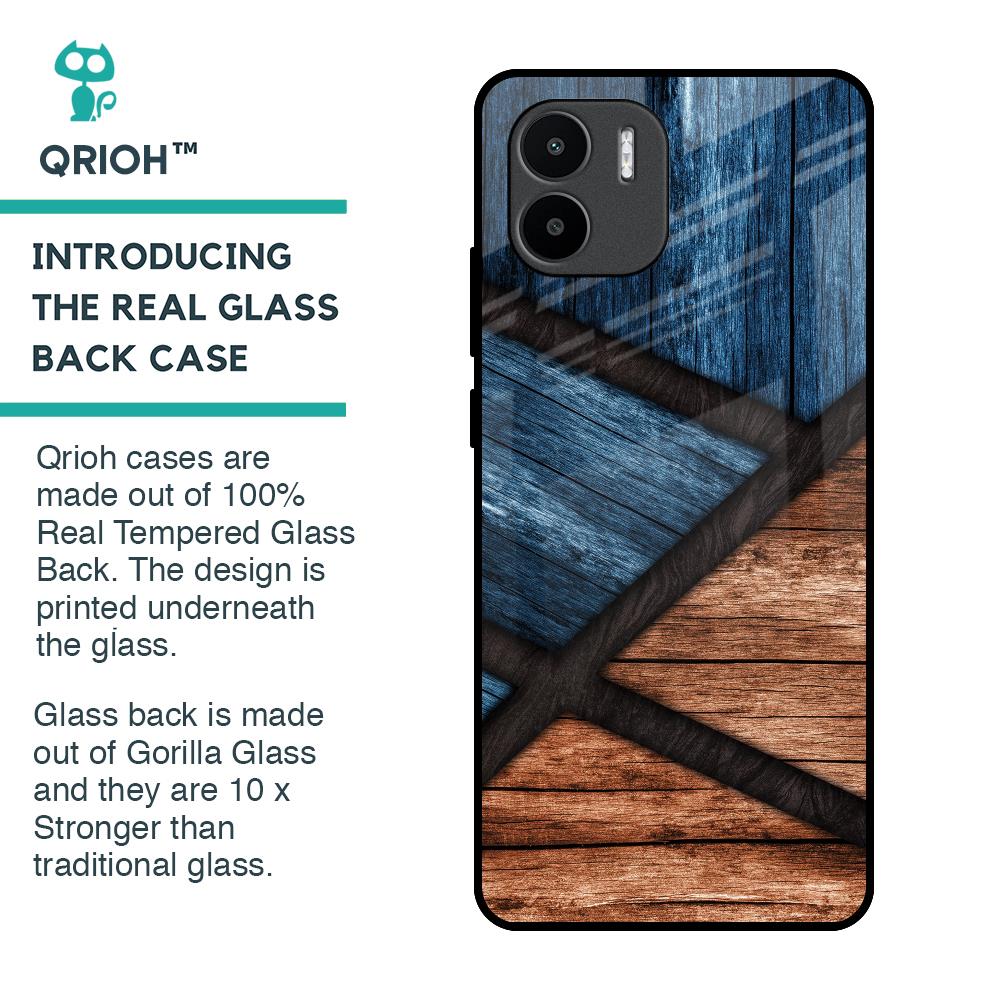 Wooden Tiles Glass Case for Redmi A1