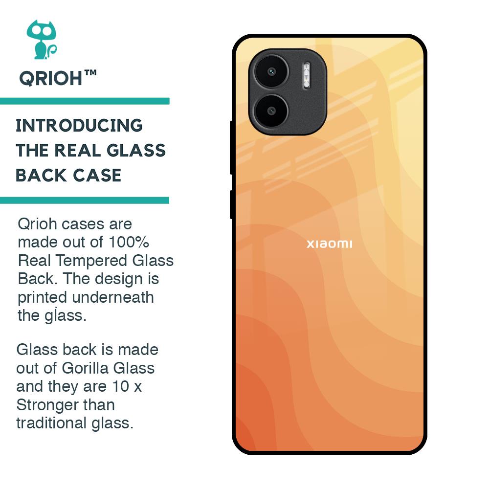 Orange Curve Pattern Glass Case for Redmi A1