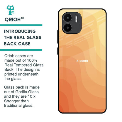 Orange Curve Pattern Glass Case for Redmi A1