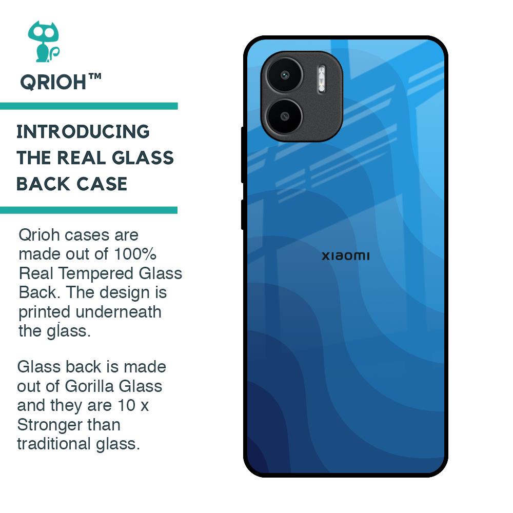 Blue Wave Abstract Glass Case for Redmi A1