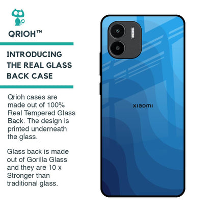 Blue Wave Abstract Glass Case for Redmi A1