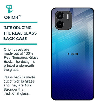 Blue Rhombus Pattern Glass Case for Redmi A1