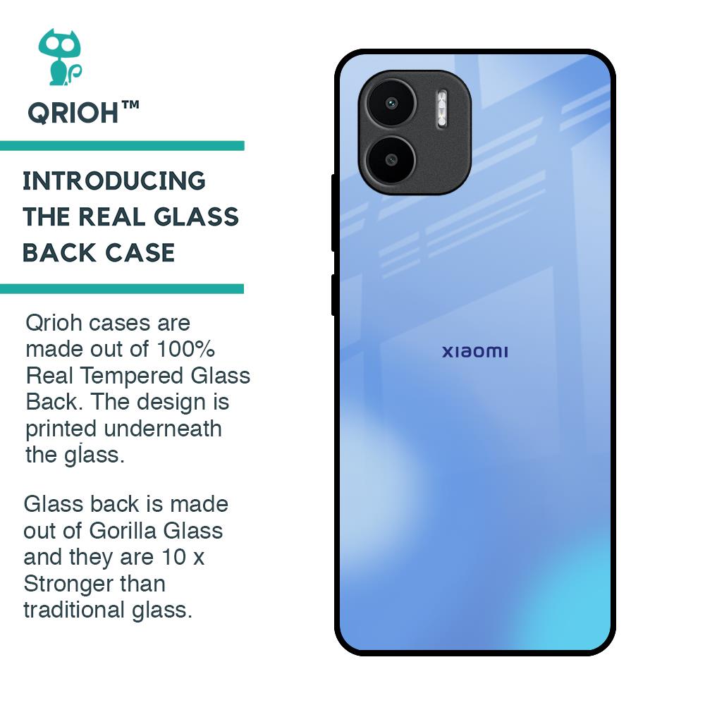 Vibrant Blue Texture Glass Case for Redmi A1