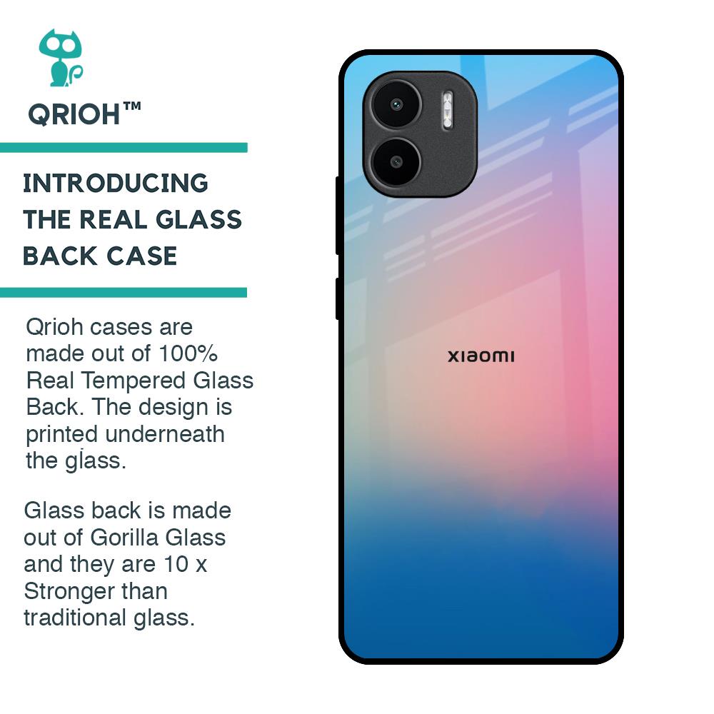 Blue & Pink Ombre Glass case for Redmi A1