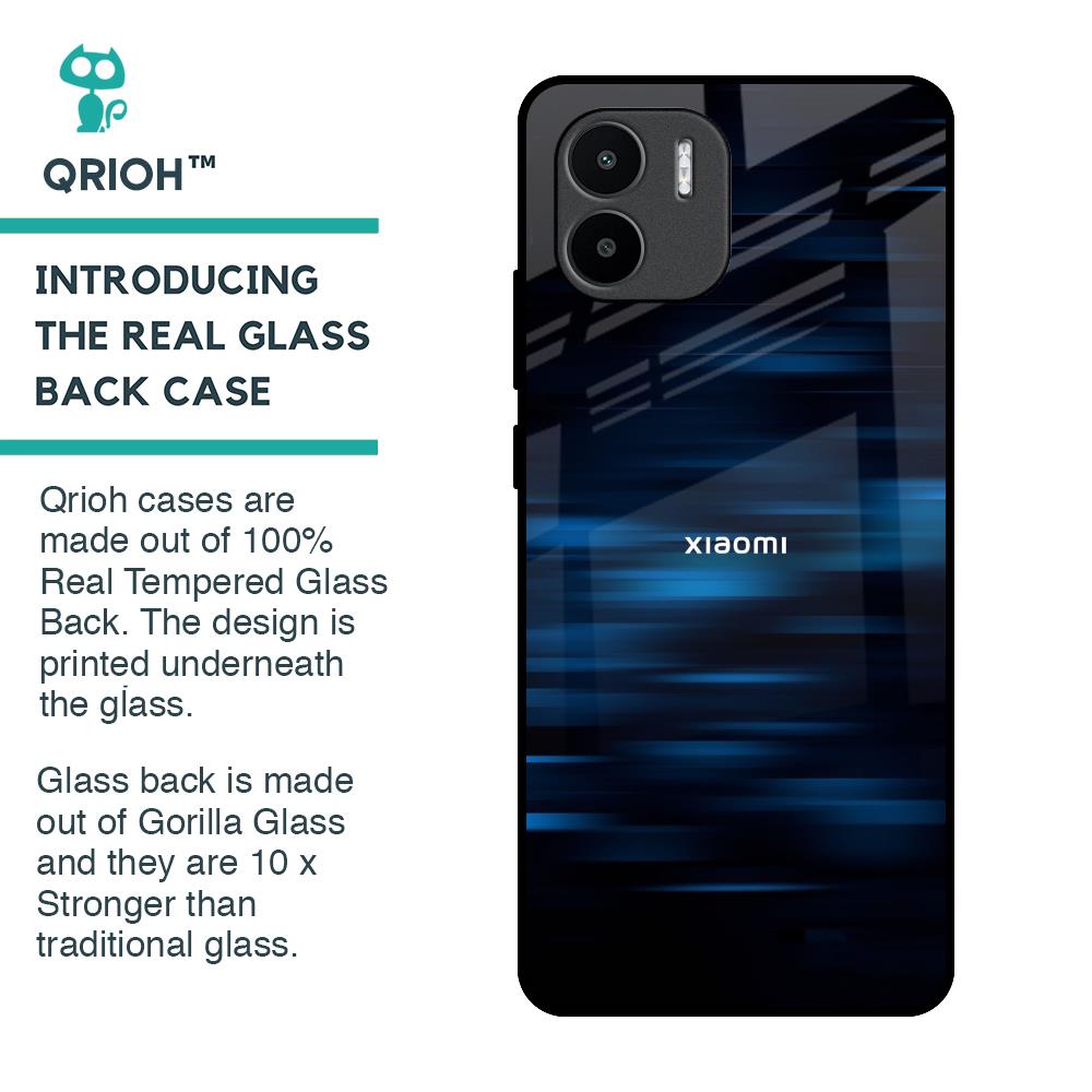 Blue Rough Abstract Glass Case for Redmi A1