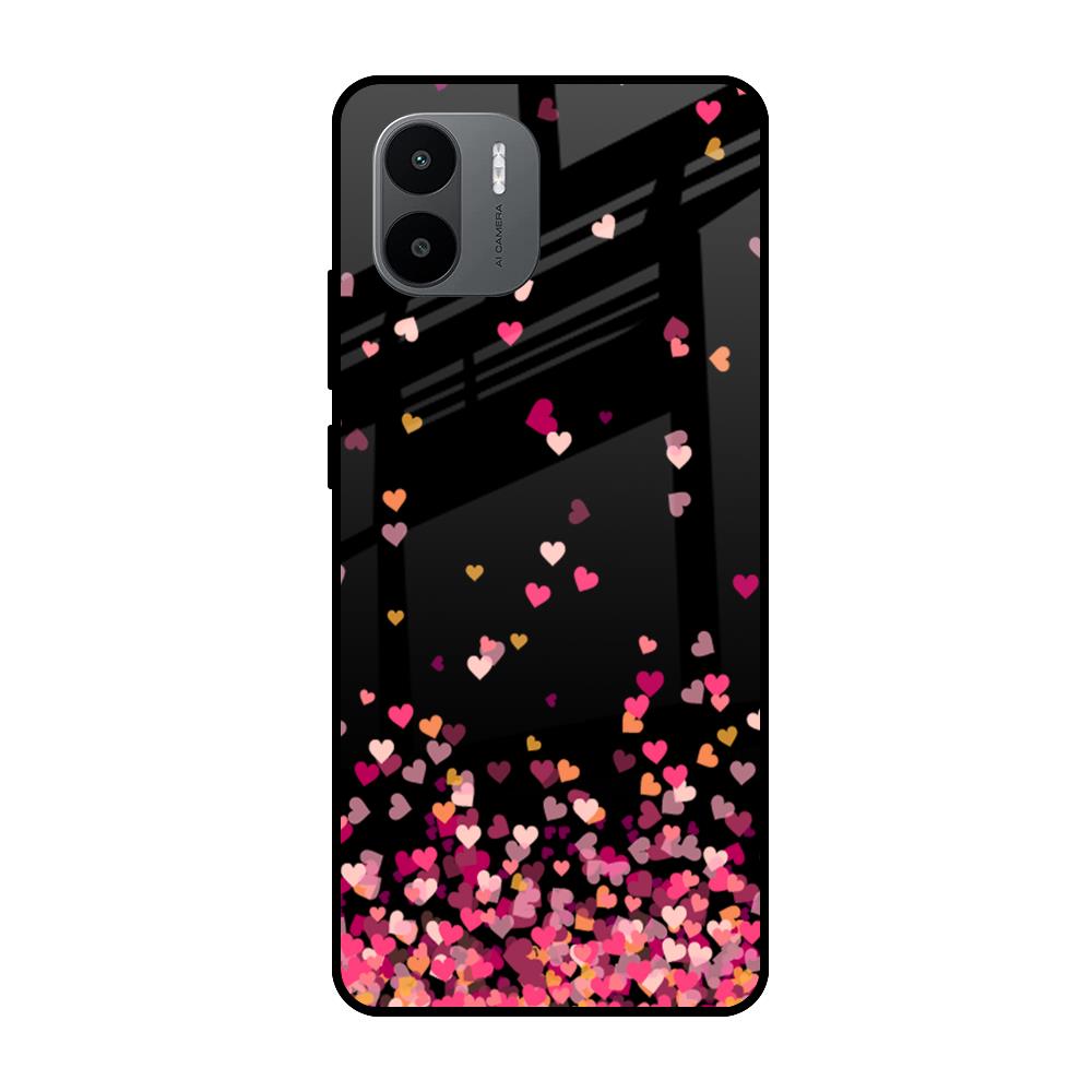 Heart Rain Fall Redmi A1 Glass Cases & Covers Online