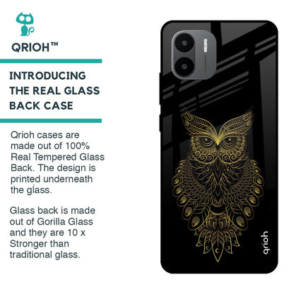 Golden Owl Glass Case for Redmi A1