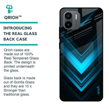 Vertical Blue Arrow Glass Case For Redmi A1