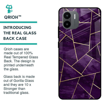 Geometric Purple Glass Case For Redmi A1