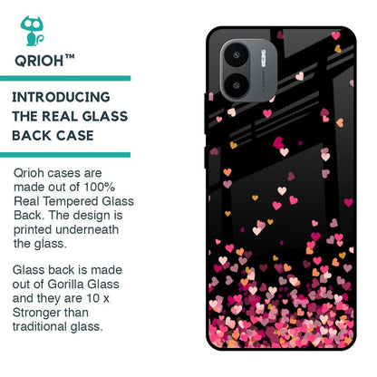 Heart Rain Fall Glass Case For Redmi A1