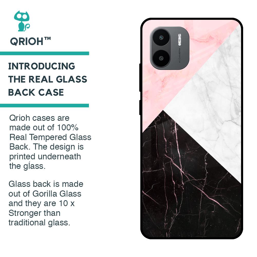 Marble Collage Art Glass Case For Redmi A1