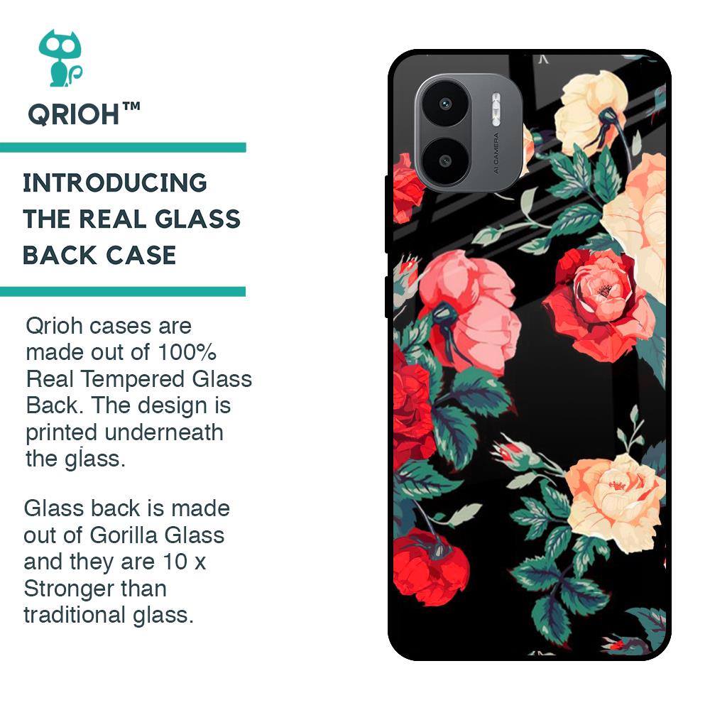 Floral Bunch Glass Case For Redmi A1
