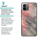 Pink And Grey Marble Glass Case For Redmi A1