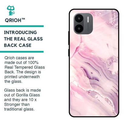 Diamond Pink Gradient Glass Case For Redmi A1