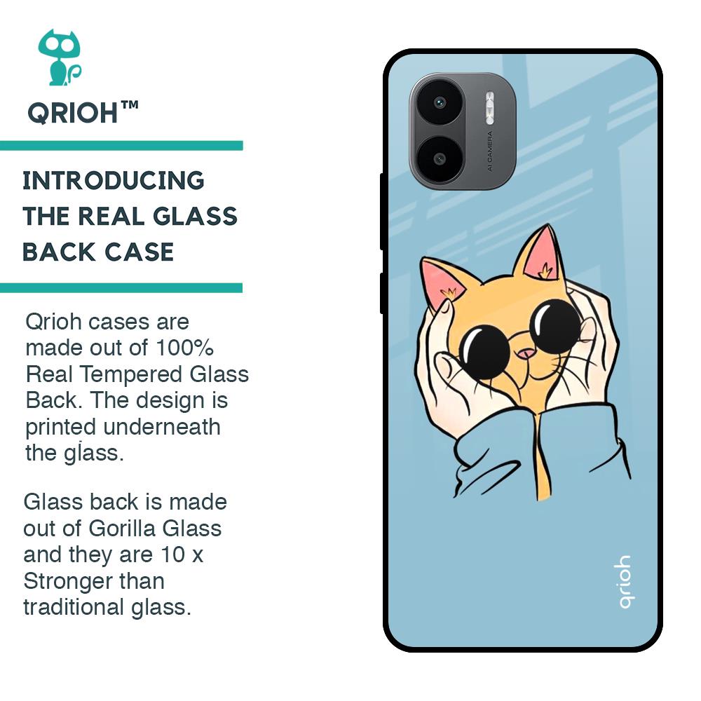 Adorable Cute Kitty Glass Case For Redmi A1
