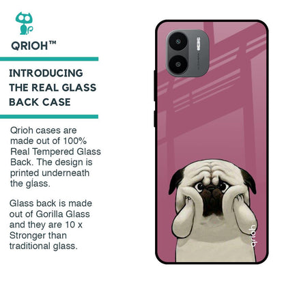 Funny Pug Face Glass Case For Redmi A1