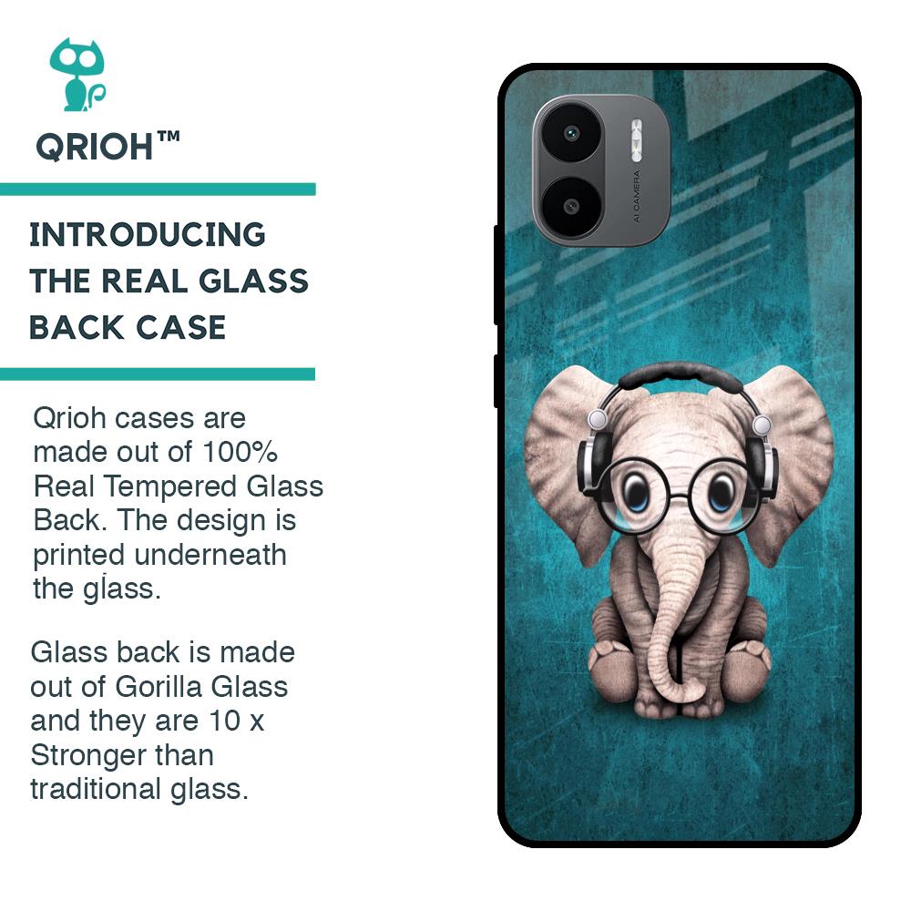 Adorable Baby Elephant Glass Case For Redmi A1
