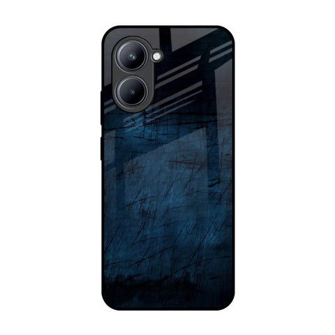 Dark Blue Grunge Realme C33 Glass Back Cover Online