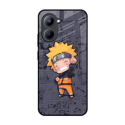 Orange Chubby Realme C33 Glass Back Cover Online