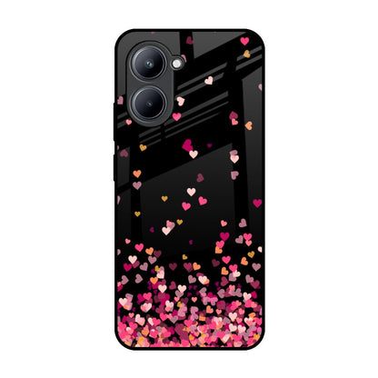 Heart Rain Fall Realme C33 Glass Back Cover Online