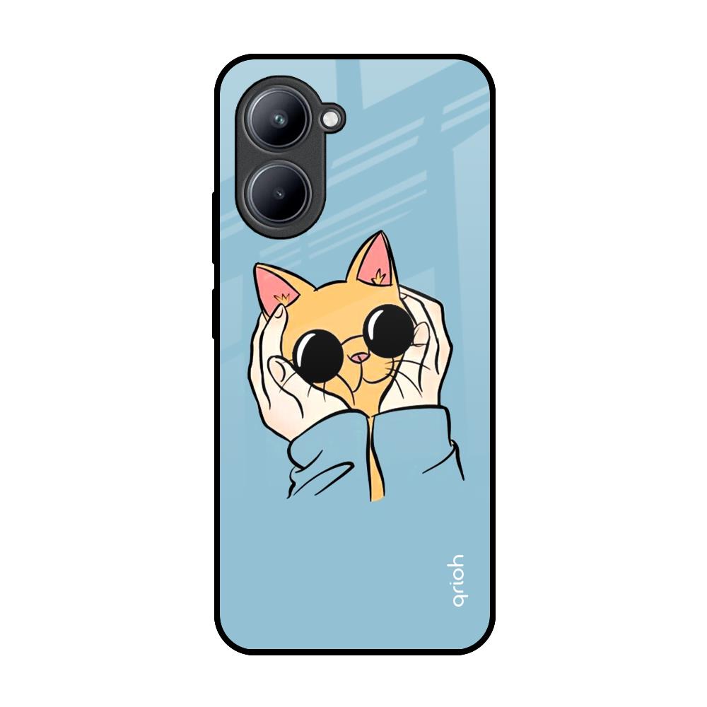 Adorable Cute Kitty Realme C33 Glass Back Cover Online