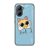 Adorable Cute Kitty Realme C33 Glass Back Cover Online