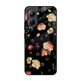 Black Spring Floral Realme C33 Glass Back Cover Online