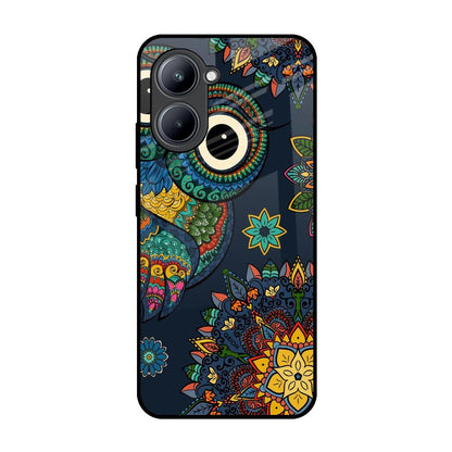 Owl Art Realme C33 Glass Back Cover Online