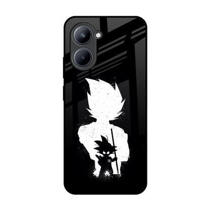 Monochrome Goku Realme C33 Glass Back Cover Online
