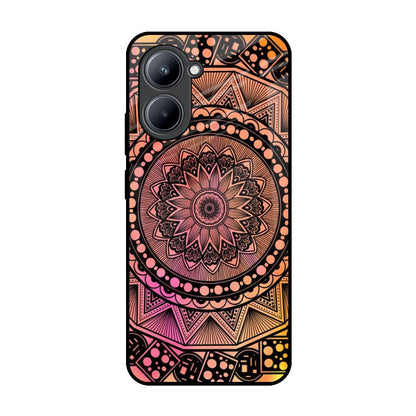 Floral Mandala Realme C33 Glass Back Cover Online