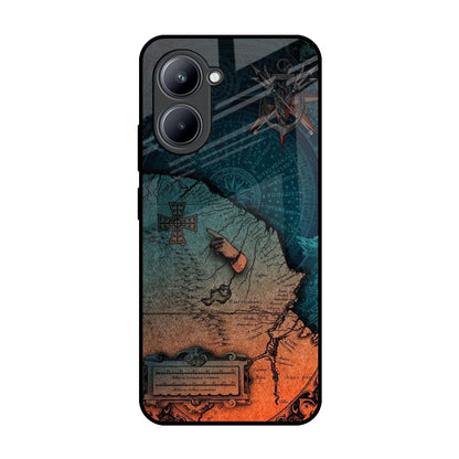 Geographical Map Realme C33 Glass Back Cover Online