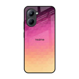 Geometric Pink Diamond Realme C33 Glass Back Cover Online