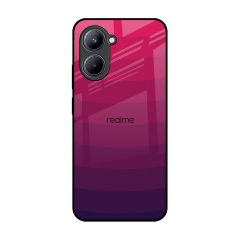 Wavy Pink Pattern Realme C33 Glass Back Cover Online
