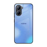 Vibrant Blue Texture Realme C33 Glass Back Cover Online